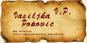 Vasiljka Popović vizit kartica